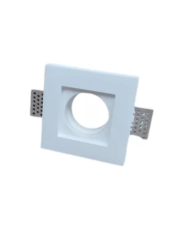 Square plaster recessed spotlight with low GU10 fitting