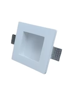 Quadratischer Einbaustrahler aus Gips s//v gu10