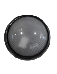 Schwarze Deckenleuchte mit rundem Glas E27 d°25 satiniert
