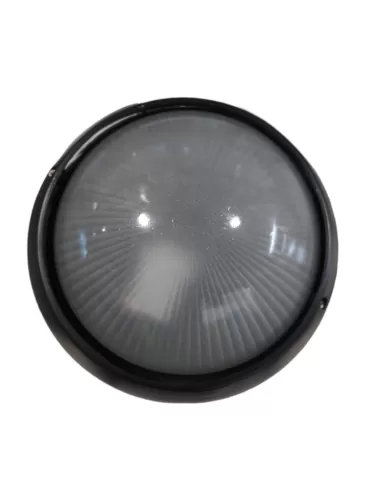 Plafonnier noir avec ampoule ronde en verre E27 d°25 satiné