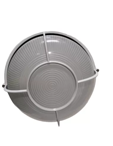Ceiling light t542 round white e27 w//grille satin glass ceiling wall
