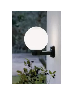 Ivela 1200-24 Wandleuchte 20 schwarze Basis Kugel 200 Opal