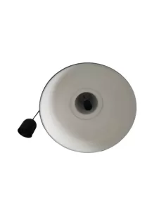 Elleluce suspension lamp with black Chinese hat, diameter 40 cm, cable and E27 rosette, white interior 2