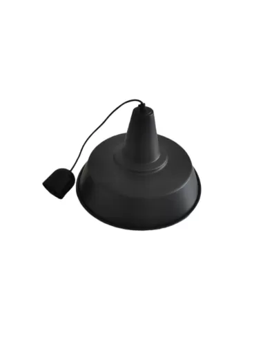 Elleluce suspension black Chinese hat d°40 w//cable and E27 rosette inside white