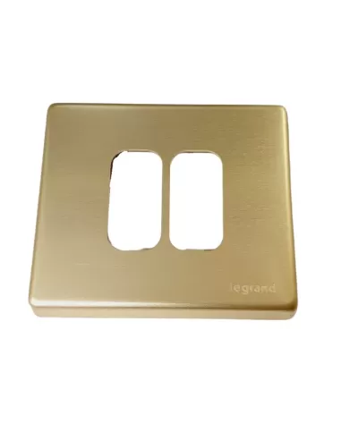 Bticino 065302 placa gl2000 2p caja redonda dorada
