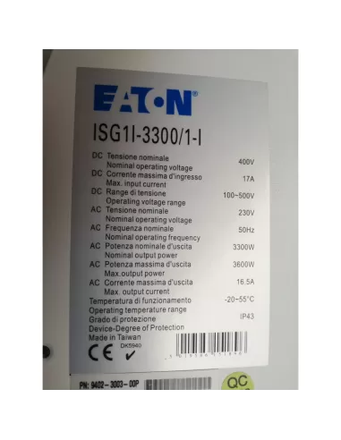 Onduleur photovoltaïque Eaton isg1i-3300/1-i 3300 W IP43