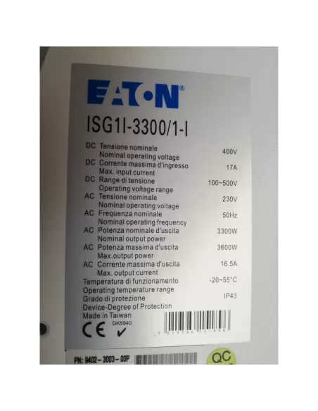 Onduleur photovoltaïque Eaton isg1i-3300/1-i 3300 W IP43