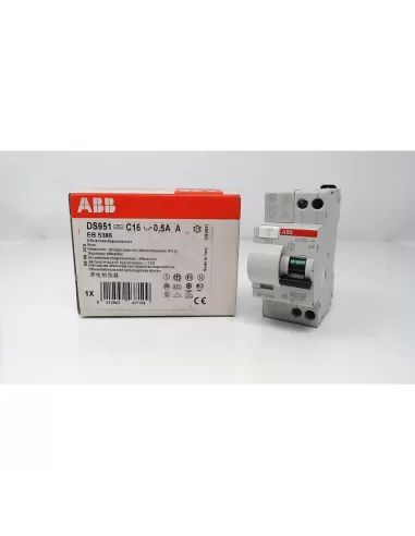 Abb interrupteur différentiel ds951 6ka 1pn c16 0,5 a eb 538 6
