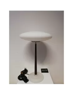 Lampe de table Flos a4570000 pao t2 12v 75w g6.35 avec pied en bois et diffuseur en verre satiné