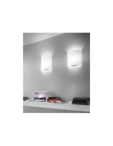 Class wall lamp hand-ground white glass 1x100w e27