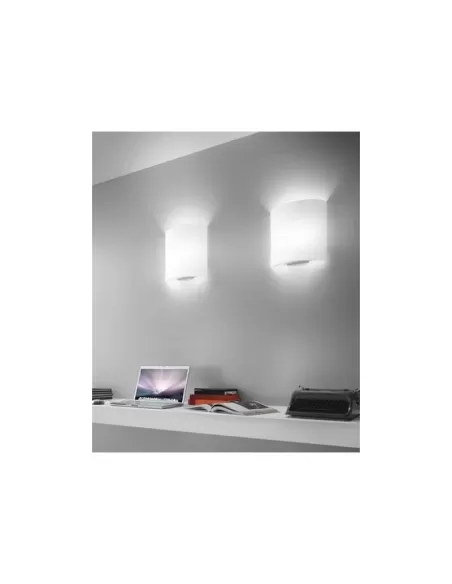 Class wall lamp hand-ground white glass 1x100w e27