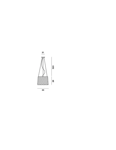 Suspension Foscarini 290007-65 à grille en bois carmin