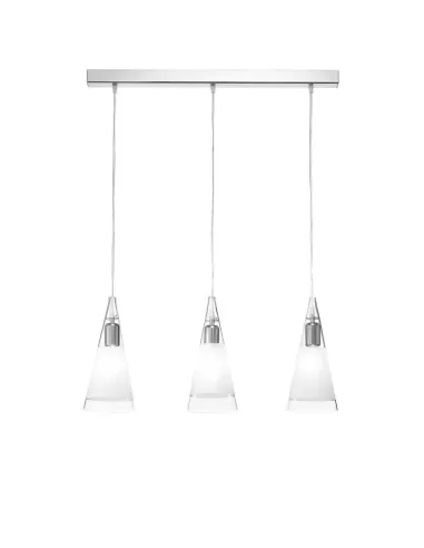 Rossini 5704-3 pendant with 3 transparent sandblasted glass pendants e14 3x40w