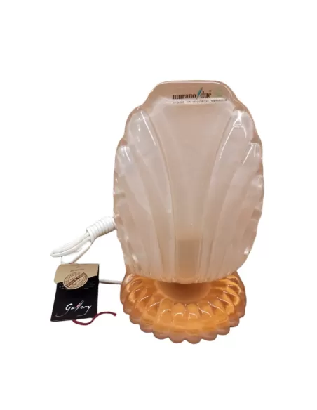 Leucos 648.co.rosa bedside lamp in curved pink crystal (Murano glass) with gold structure 1x60w e14