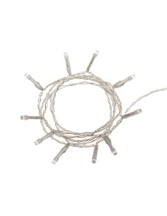 Tecnid xled-i10-fbatt battery-powered string light, 90 cm, 10 warm white LEDs, transparent cable