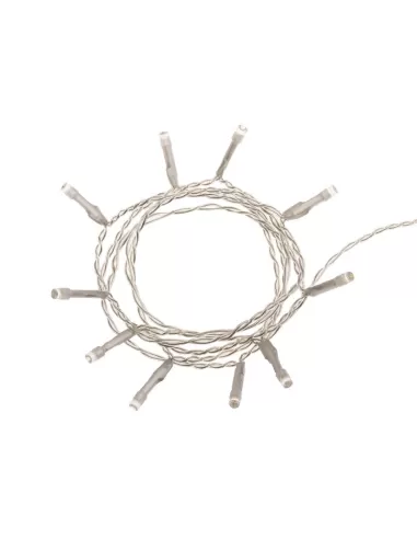 Guirlande lumineuse à piles Tecnid xled-i10-fbatt, 90 cm, 10 LED blanc chaud, câble transparent