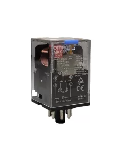 Relais Omron MKS2PIAC24-23934 bidirectionnel, 10 A/250 V, bouton de test octal