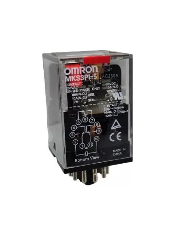 Omron mks3pi5ac230-239 relais 3 vitesses, 10 A // 230 V CA, bouton de test non décalcomanie