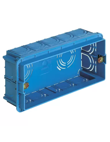 Vimar V71305 Boîte d'encastrement rectangulaire 5 modules pour murs clairs bleu