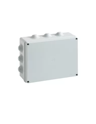 Bocchiotti B04835 IP55 wall-mounted junction box with metal screws and cable glands 240x190x90
