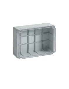 Bocchiotti b04856 wall junction box 300x220x120 ip56 transparent cover with screws - without cable glands