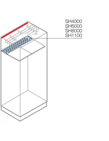 Barras de estante horizontales Abb sh8000 l 800mm, k