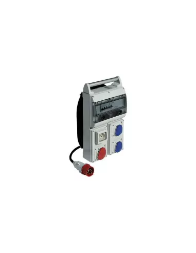 Panneau de construction triphasé Bticino avec 4 prises 2x230v 1x380v 1 schuko din ip44 cqd416//44