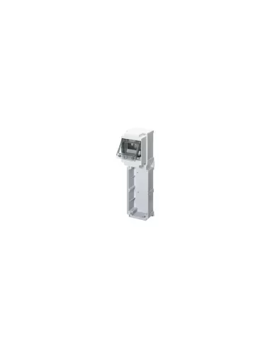 Base modular Gewiss con panel ventana guía din 1 - 1 toma entrelazada 16//32a gw66781