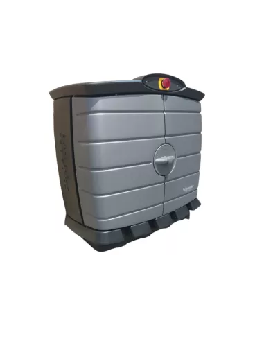 Boîtier Schneider KDR401S Kaedra petit, 3 prises bipolaires 16 A et 1 prise tripolaire 16 A, panneau pour chantiers