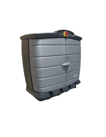 Boîtier Schneider KDR401S Kaedra petit, 3 prises bipolaires 16 A et 1 prise tripolaire 16 A, panneau pour chantiers