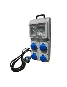Panel portátil ASC Palazzoli 570040 con 4 tomas de 220 V, cable y enchufe IP55 Paneles 570040 // industriales