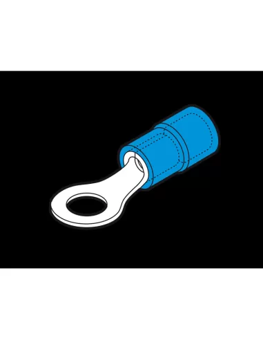 Cembre bf-m6//1 cosse à œillet bleu, trou de vis 6 mm x 12 mm en PVC