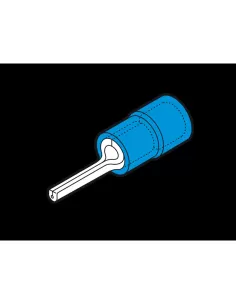 Terminales de cable de punta redonda azul Cembre bf-p8 p 8 mm en PVC