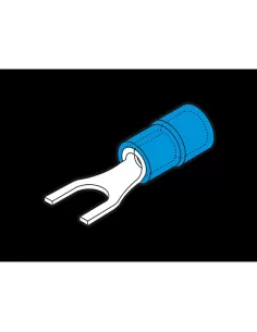Cembre bf-u4//1 blue fork cable lugs, screw hole 4mm b 8.5mm in PVC