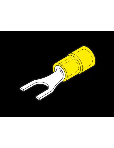Cembre gf-u10 yellow fork cable lugs with 10mm screw hole in PVC