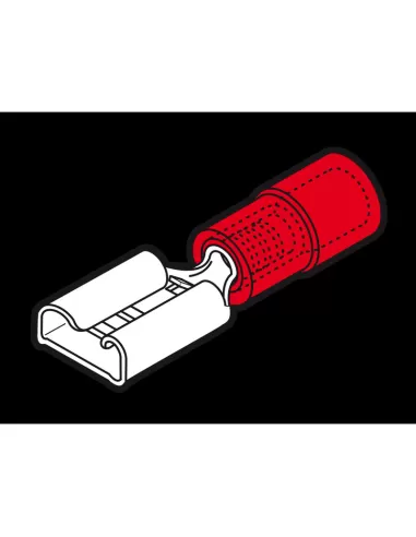 Cembre rf-f405 cosse de câble enfichable femelle rouge 4,8x0,5 rf-f405