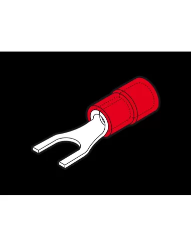 Cosse de câble à fourche rouge Cembre avec trou de vis 6mm rf-u6