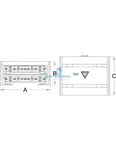 Zippo 9131 morsettiera terra 16x10 8x25 mmq