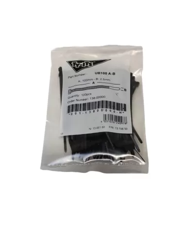 Colliers de serrage Hellermanntyton 138-00000 ub100a-b 100 mm x 2,5 mm noirs