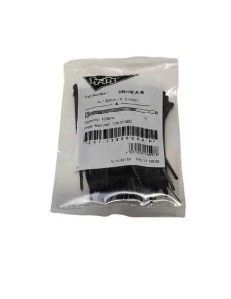 Hellermanntyton 138-00000 cable ties ub100a-b 100mm x 2.5mm black