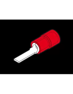 Cosse rf-pp12//19 rouge avec embout plat p 13,2x1,9 en pvc