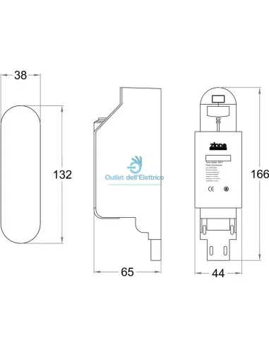 Bornier Zippo 9463 avec pôle 38x132 1F, utilisation 3x10mmq