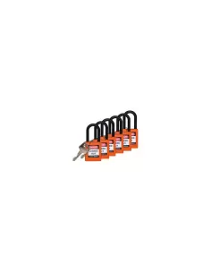 Cadenas Brady SFTY en acier 38 mm SHA orange (kit de 6 pièces)