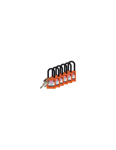 Cadenas Brady SFTY en acier 38 mm SHA orange (kit de 6 pièces)