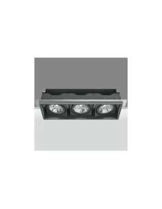 Iguzzini deep minimal recessed black 167x485mm 3x35w cdmr 111 directional 3 2687 004 0