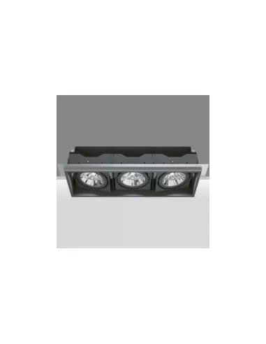 Iguzzini deep minimal encastré noir 167x485mm 3x35w cdmr 111 directionnel 3 2687 004 0
