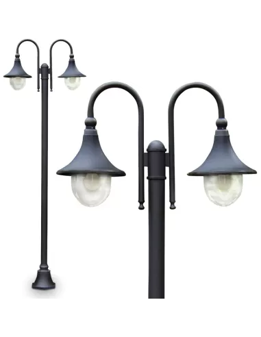 Moretti 861 14 2l 1 poteau tt h 143 2 lumières couleur noire