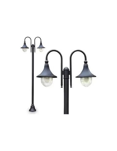 Rm moretti 86r6 2l 1 adjustable black street lamp