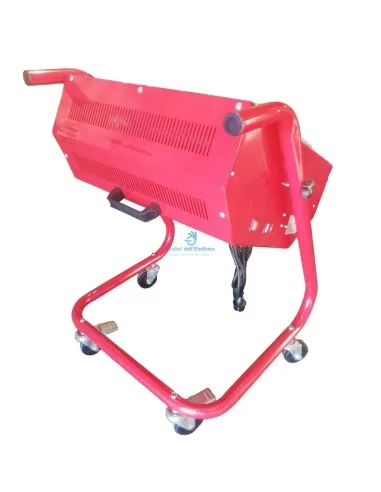 Imex stufa elettrica a infrarossi 2x1500w rossa con ruote