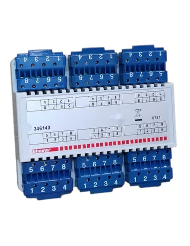 Distributeur passif de type riser audio Bticino 346140 pour systèmes numériques, 1 entrée, 5 sorties